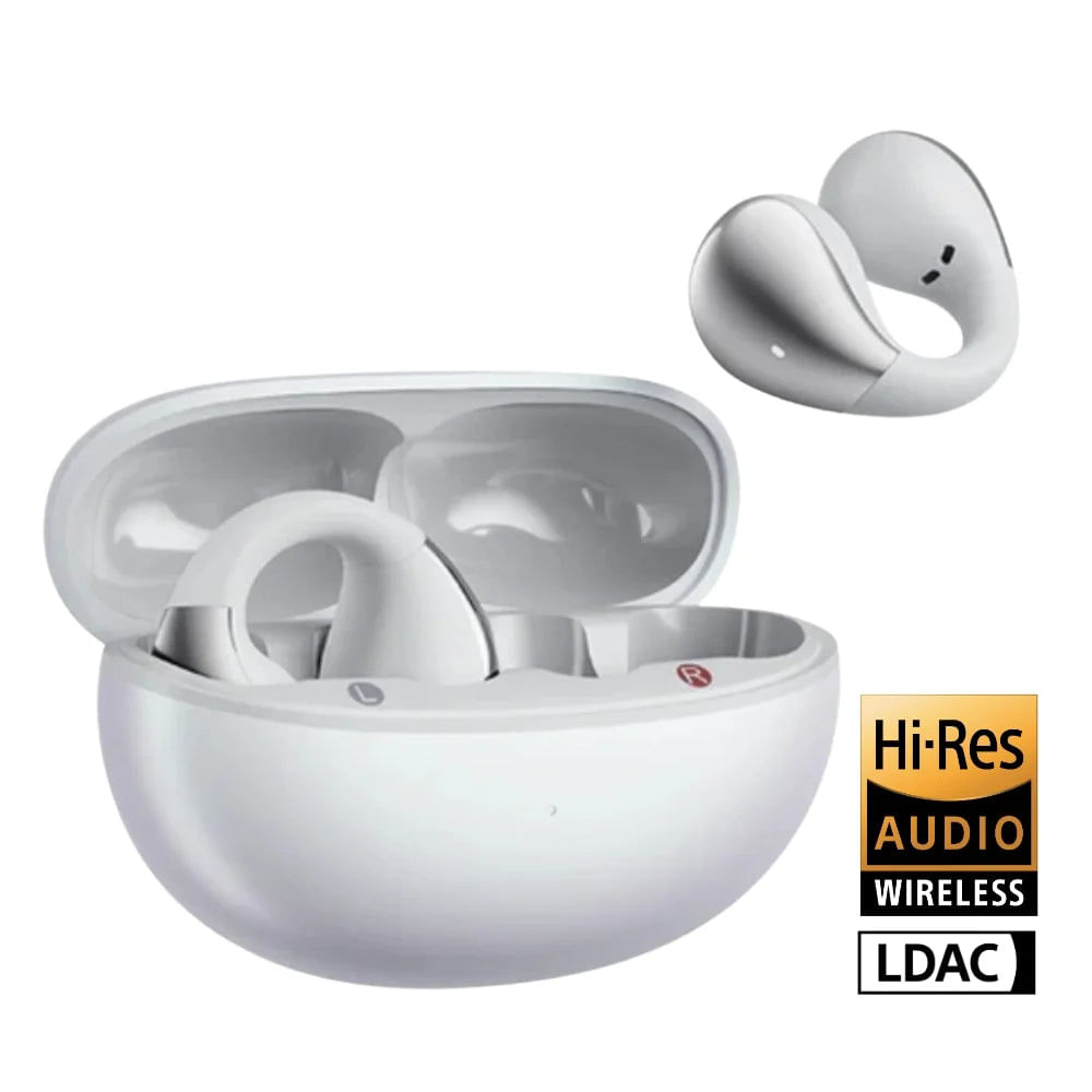 Audifonos Inalambricos QCY Crossky C30S Blanco Open Ear con Clip autonomía de 40h.