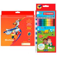 Colores Stabilo Extra Gruesos x 24und + Colores Stabilo Delgado x12und