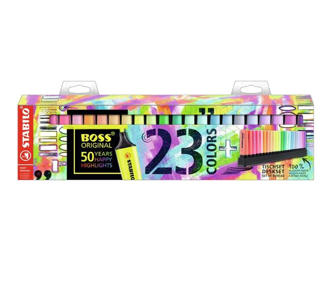 Resaltador Stabilo Boss Deskset x23 Colores 50 Aniversario