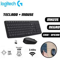 KIT TECLADO LOGITECH MOUSE MK235 WIRELESS USB BLACK