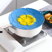 Tapa De Silicona Para Ollas Antiderrames Modelo Flor Celeste