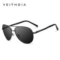 Lentes de Sol VEITHDIA Flyer - Polarizados - UV400 - Negro