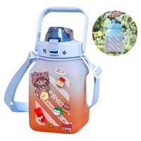 Tomatodo Portátil Con Stickers 2D y 3D Sports 1500 ml Tapa Celeste