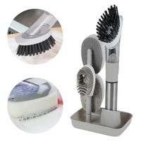 Set De Escobillas Con Dispensador De Ayudin Gris