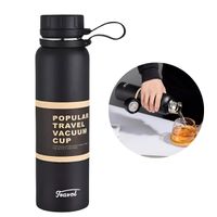 Termo Portátil De Acero Inoxidable Modelo Travel De 650 ml Negro