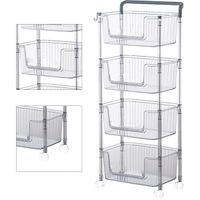 Carrito Organizador Multiuso de 4 Niveles Venecia Transparente