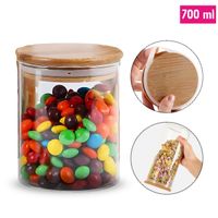 Frasco de Borosilicato Hermético Con Tapa De Bambú 700 ml