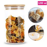 Frasco de Borosilicato Hermético Con Tapa De Bambú 1200 ml