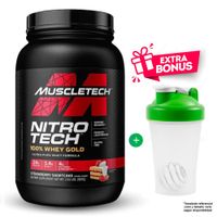 Muscletech Nitro tech 100% Whey Gold 907 gr Sabor Pastel de Fresa