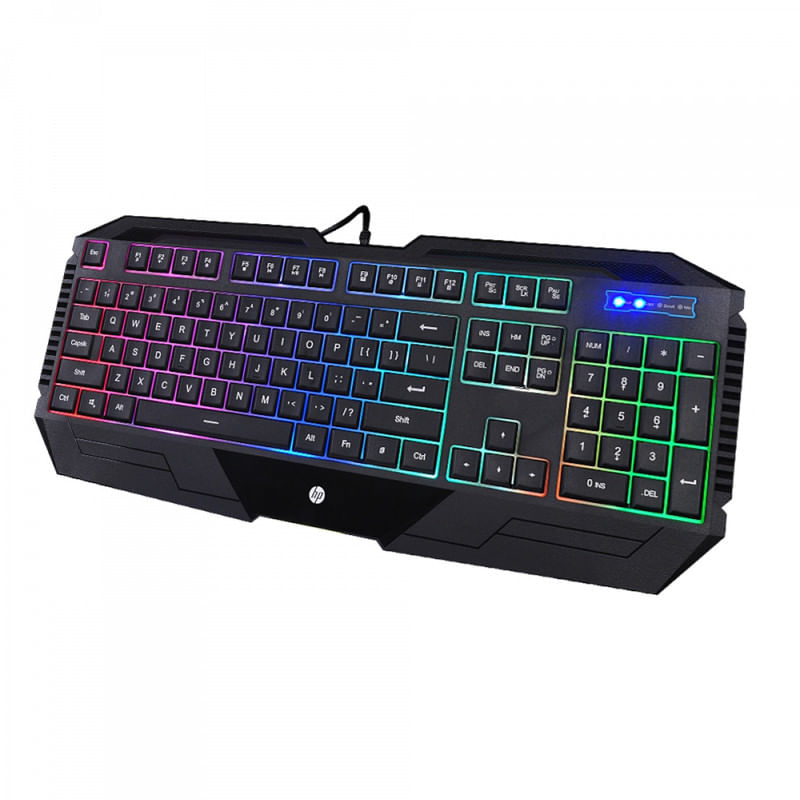 TECLADO GAMING HP-K110 GAMER LED RAINBOW CONEXION USB