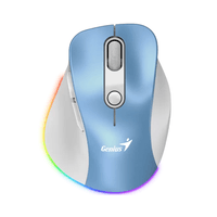 Mouse Genius ergo 9000S PRO dual recargable wireless/BT 6 botones silent - Color Azul