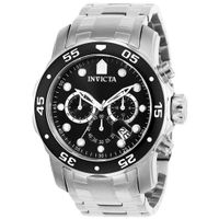 Reloj Invicta Pro Diver 0069 Fecha Cronometro Acero Plateado Negro