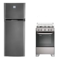 Combo Electrolux Refrigeradora Top Mount Frost 138L ERT18G2HNI + Cocina 4 quemadores VaporBake y Parrillas Hierro Fundido FE4OSR