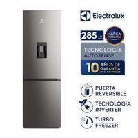 ERBA29V2HVG Refrigerador No Frost Bottom Freezer Electrolux Inverter+Inteligencia Artificial 285 Litros Gris