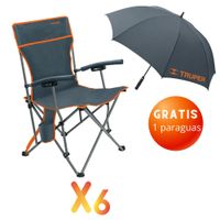 Silla de playa plegable camping X6 - Truper, Inc. 1 Paraguas