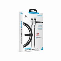 Cable de titanio Naztech USB-C to USB-C (Negro)