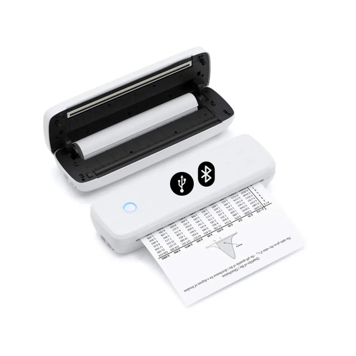 Impresora portátil térmica A4 USB Bluetooth modelo A80 + 2 rollos 210x30mm