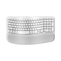 Teclado ergonómico Logitech Wave Keys wireless con reposamanos acolchado Blanco