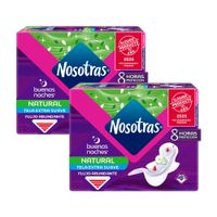 Pack Toallas Higiénicas NOSOTRAS Buenas Noches Nocturna Natural Paquete 30un x 2un