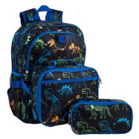 Set x3 Mochila, Lonchera y Cartuchera Dino CLASS&WORK
