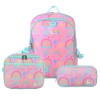 Set x3 Mochila y Lonchera Carro Arcoiris CLASS&WORK