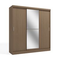Ropero Viena Orange Nature 3 Puertas Corredizas 3 Cajones 3 Repisas + Espejo MDP
