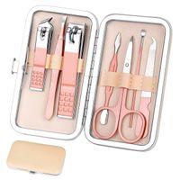 Set De Manicura Pedicura 7 Piezas Acero Inoxidable Cortauñas