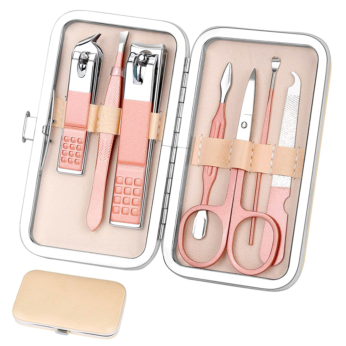 Set De Manicura Pedicura 7 Piezas Acero Inoxidable Cortauñas