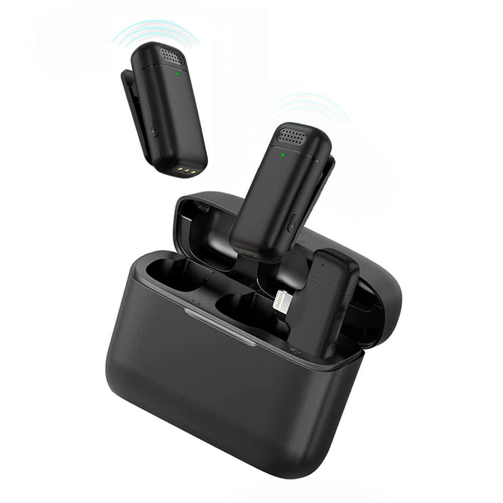 Micrófono Inalámbrico Dual con Case de Carga para Iphone - K13