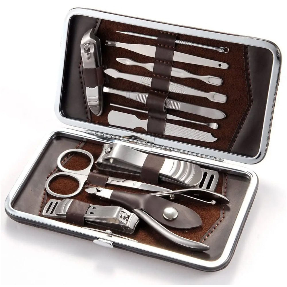 Set Manicura Pedicura Acero Inoxidable 12 Piezas Cortauñas M