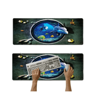 Mouse pad Base Escritorio Extra Large 30x80cm Computador acuario 3d