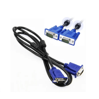 Cable Vga Macho a Vga macho 1.5 Metros 15 Pines doble filtro - Negro