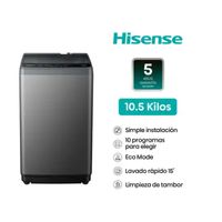 Lavadora Hisense 10.5 kg Carga Superior Automática WT1D1030UT