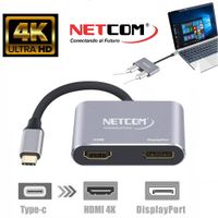 Convertidor Tipo C 2 en 1 HDMI y Displayport 4K Ultra HD 60Hz