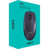 Mouse Logitech M90 Dark Midnight Oficina Cómodo Usb