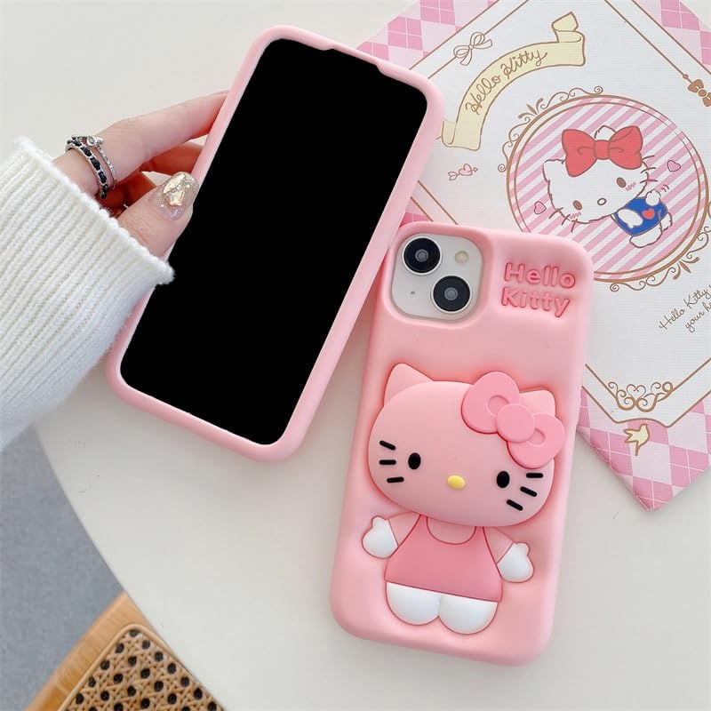 Case Funda Iphone - Hello Kitty Con Soporte, Suave Y Elegante