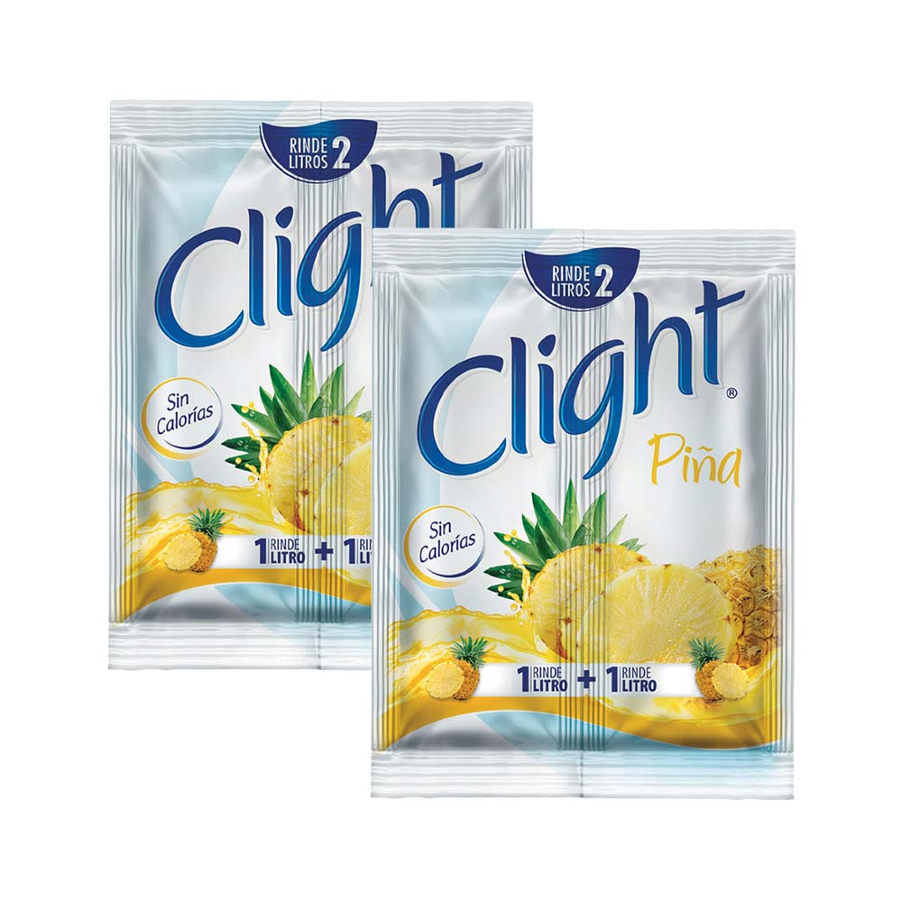 Pack Bebida Instantánea en Polvo CLIGHT Piña con Splenda Sobre 7g x 2un