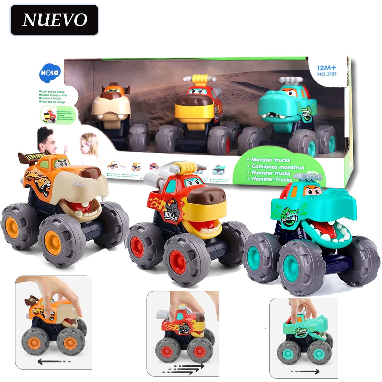 Juguete Camiones de Monstruos Divertidos Hola 3151