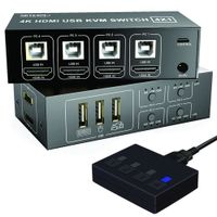Conmutador Kvm HDMI SWITCH 4 X 1 4K 60Hz NETCOM 4 puertos USB