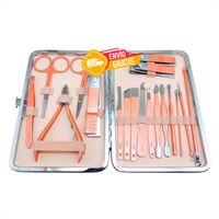 Set 18 Piezas En Acero Inoxidable Manicura Pedicura
