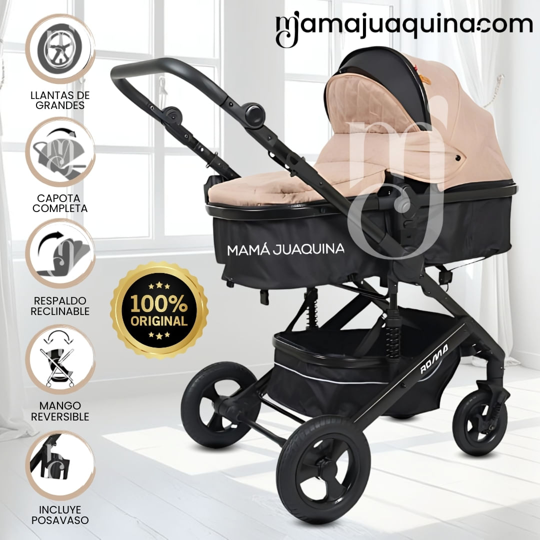 Coche Moisés Travel System «ROMA NEW» de Lujo Beige - copy