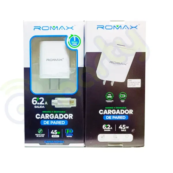 Cargador Romax C A Lightning Carga Rápida (6.2a)