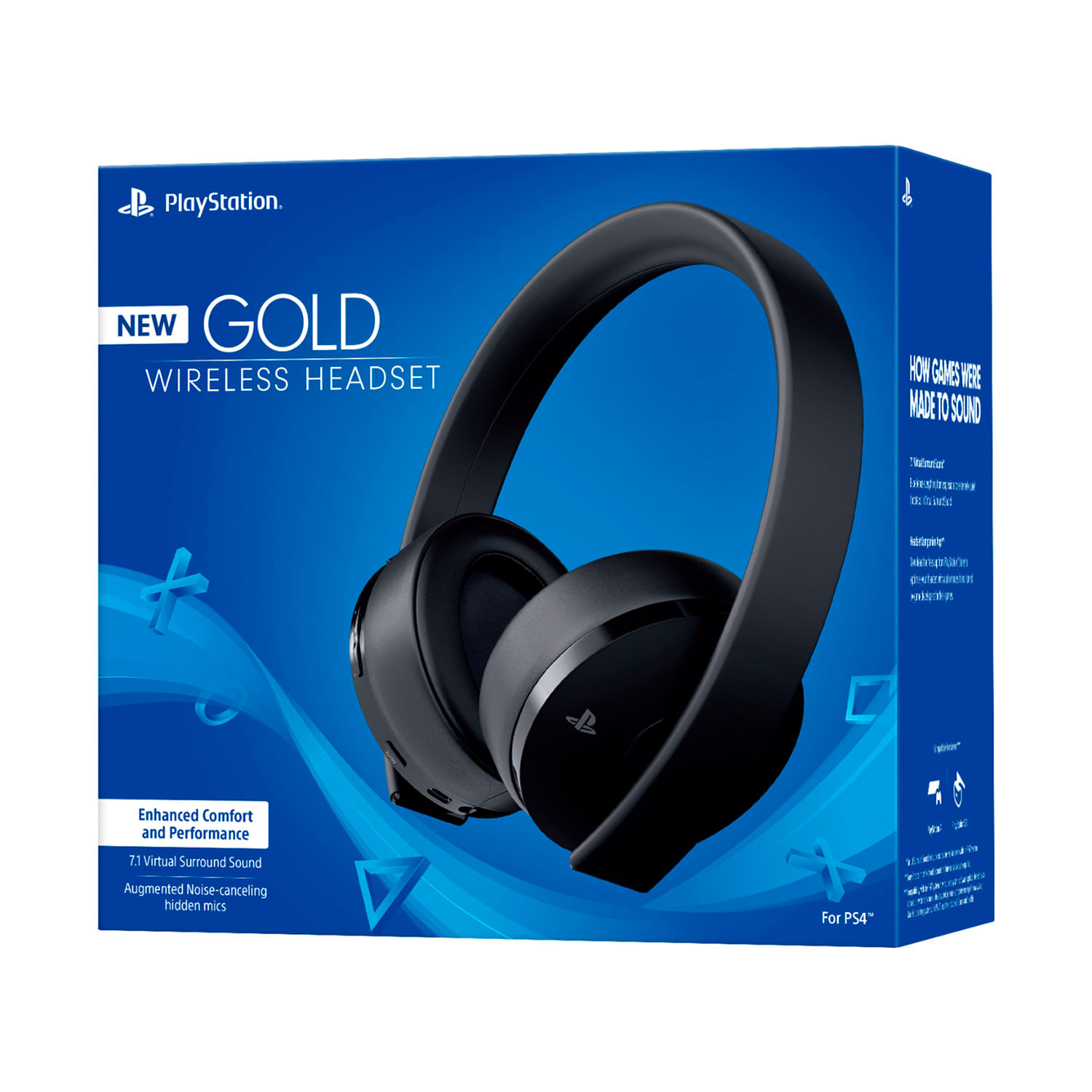 Audifonos Gold Wireless Headset Playstation Inalámbrico Negro