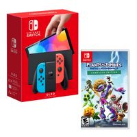 Consola Nintendo Switch Modelo Oled Neon + Plants Vs Zombies Neighborville