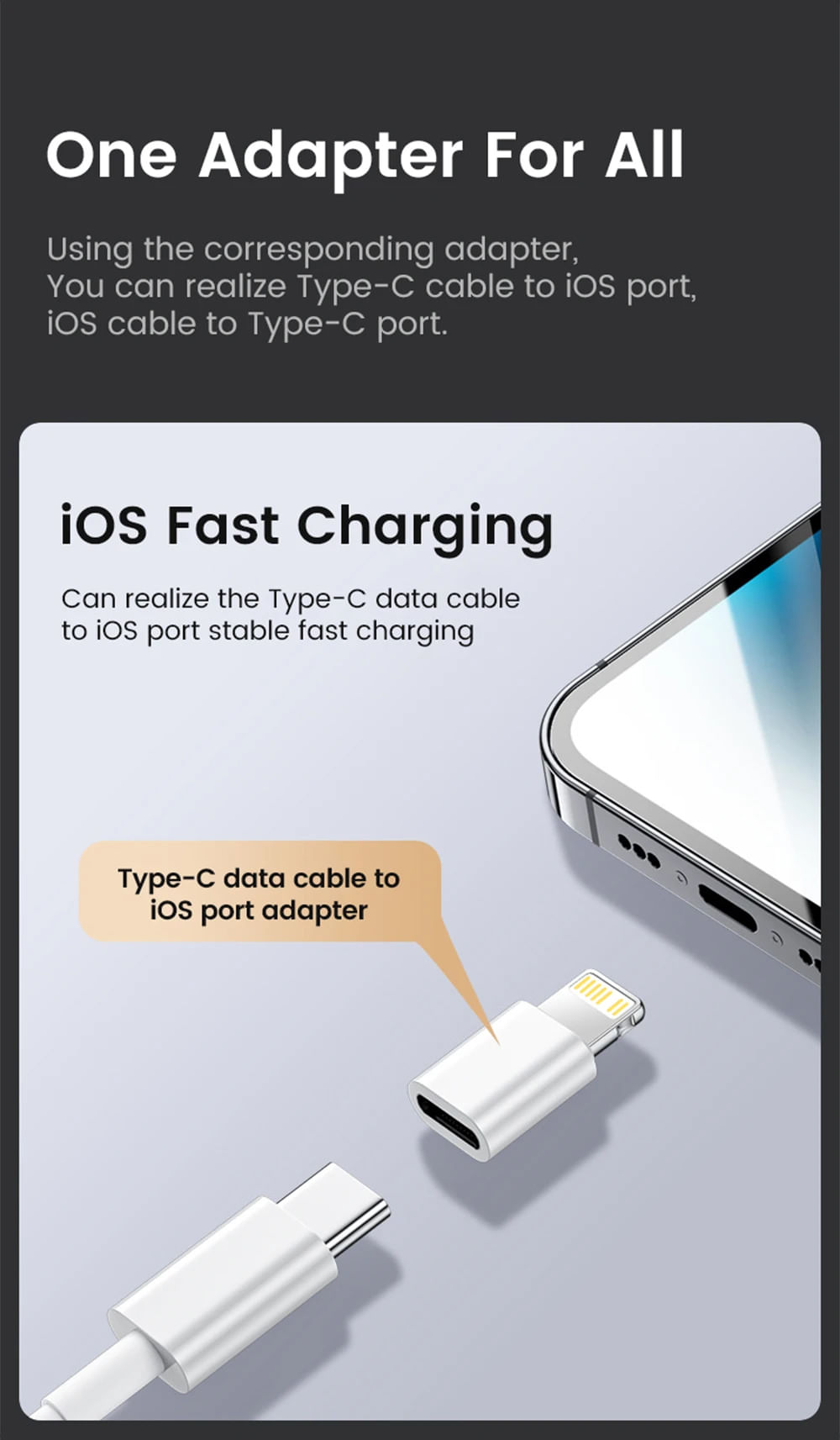 Adaptador Iphone - Tipo C a Lightning
