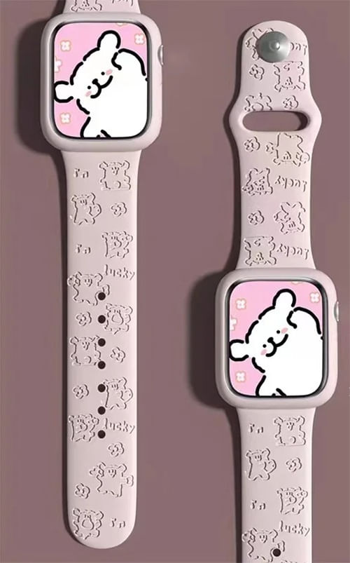 Correa Para Apple Watch 38-40-41 / Palo Rosa Osito