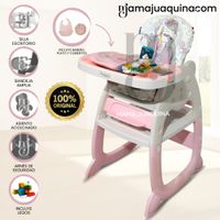 Silla de Comer Escritorio «BAMBI KITTY» con Plato Rosa