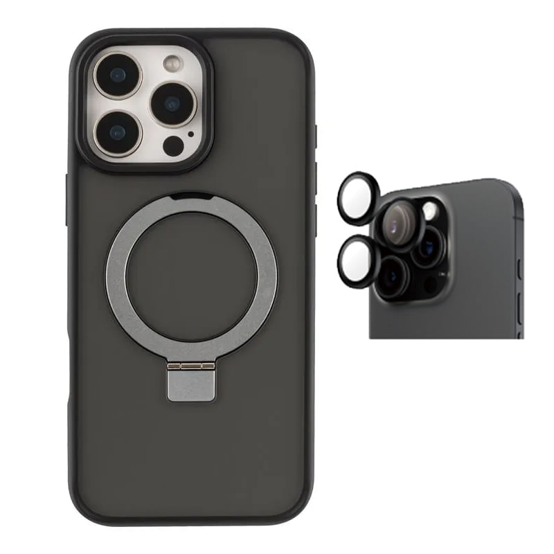 CASE FUNDA IPHONE 16 PRO MAX - SOPORTE ANILLO + protector de camara