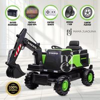 Carro a Batería Excavadora «LAMARPLAS» Con Pantalla MP4  Verde