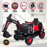 Carro a Batería Excavadora «LAMARPLAS» Con Pantalla MP4  Rojo
